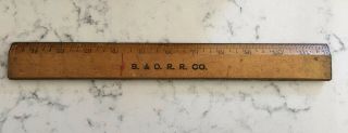 Antique B&o Rr Baltimore And Ohio Railroad Advertising Ruler Measure