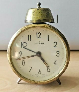 Vintage Old German Made Umf Ruhla Alarm Clock Rare 1930