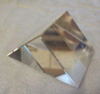 Antique Triangular Scientific Optical Glass Prism 36 X 26 X 18mm 3