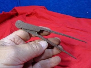 Old Antique Blacksmith Hand Forged Iron Compass Divider Tool Scribe