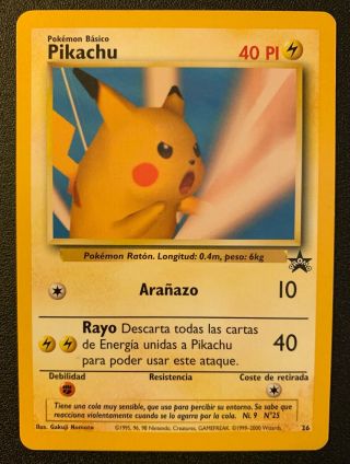 Pokémon Spanish Pikachu Snap Black Star Promo Card 26 2001 Wotc Mint/unplayed