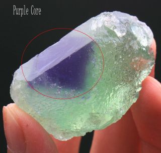 61g Rare Ladder - Like Green‘purple Core’ Fluorite Crystal Mineral Specimen/china