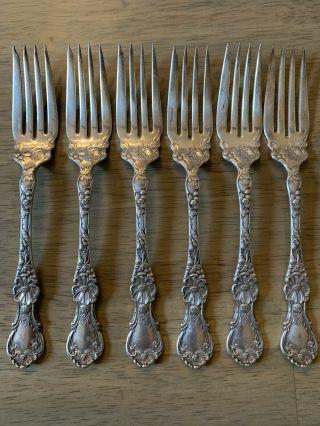 Antique 1835 R Wallace Silver Plated Salad Forks Floral
