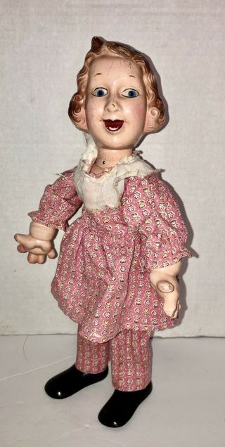 Antique Composition 12”Ideal Baby Snooks Cartoon Doll Fanny Brice 1938 - 42 2
