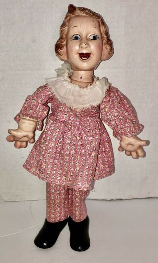 Antique Composition 12”Ideal Baby Snooks Cartoon Doll Fanny Brice 1938 - 42 3