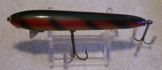 Vintage Unbranded Wood Torpedo Style Lure 9/1/20 3.  75 " Great Color