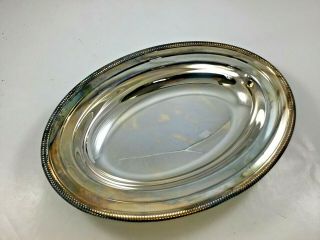 Vintage Wm.  Rogers Silver Plated Serving Bowl 12 " X 8 - 3/4 " Oval Ornate Rimmed