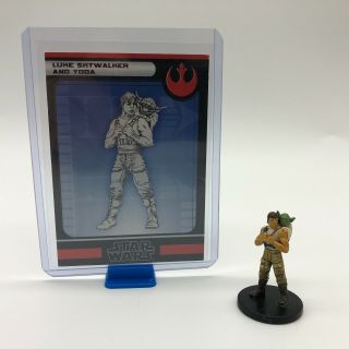 Star Wars Miniatures Luke Skywalker Yoda 14/60 Very Rare Force Unleashed Legion