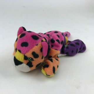 Hunter Lisa Frank Rainbow Beanie Beanbag Cat Leopard Cheetah Stuffed Animal 7 "