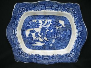 Antique Royal Venton Ware Blue Willow 11” X 9” Platter John Steventon & Sons Ltd