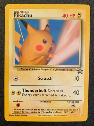 Near Rare Pokémon Pikachu Snap Black Star Promo Card 26 2001 Wotc