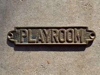 Vintage Brass Ship Plaque Sign Playroom