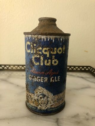 Rare Clicquot Club Ginger Ale Low Profile Cone Top Can