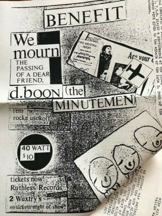 Rare R.  E.  M.  1986 8 Page Mailing Fan Club W/ Bill Berry Wedding Minutemen Benefit