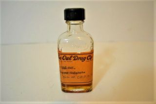 Antique Owl Drug Company Oil Of Cedar Bottle