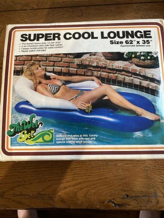 Vintage Inflatable Cool Lounge Pool Raft Intex The Wet Set 1982 Rare