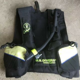 Us Divers Calypso Scuba Dive Vest Black & Yellow Rare Size X - Small