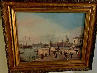 Framed Vintage Art Print Of Entrance To The Grand Canal From The Molo,  Venice