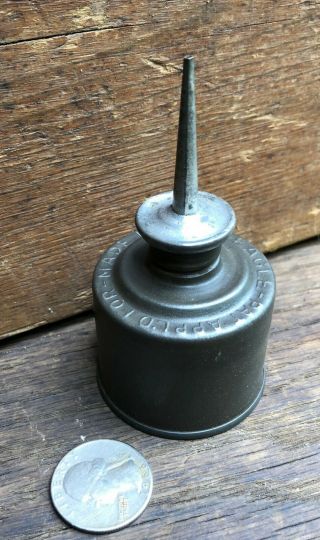 Antique Pat Appld For Eagle Usa Stamped Oil Can Mini Thumb Pump Oiler