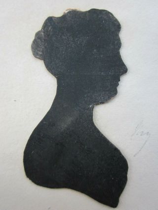 Antique Portrait Miniature Silhouette C.  1800 