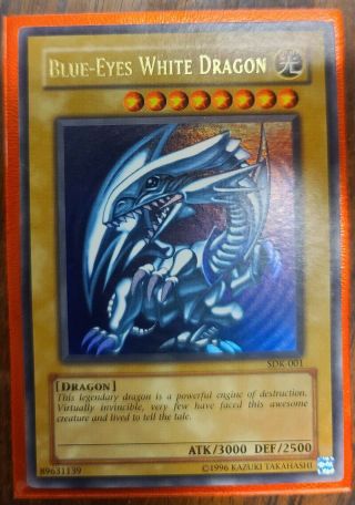 Ultra Rare Yugioh Blue Eyes White Dragon Sdk - 001 Card In