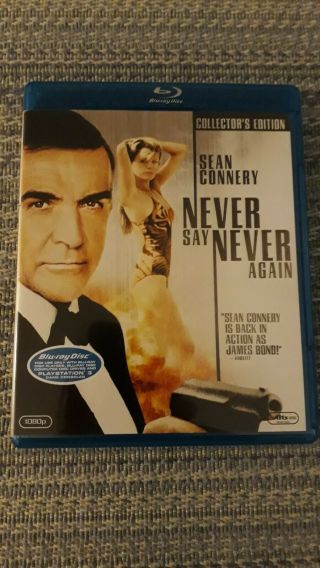 Never Say Never Again Blu Ray 007 James Bond - Rare Oop Usa Edition