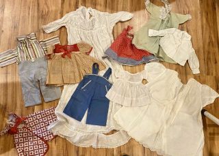 Group Of Vintage Doll Clothes For Antique & Vintage Dolls,  Various Sz Up To 25 "