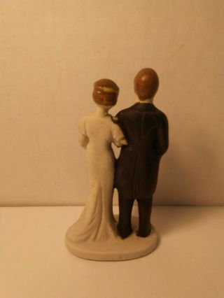 Antique Vintage Bisque Cake Topper Bride and Groom 1920s - 30s Style (4.  0 in) 3