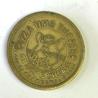 1979,  " Sacramento,  Ca " Rare Vintage Cec Chuck E Cheese Pizza Time 25c Token