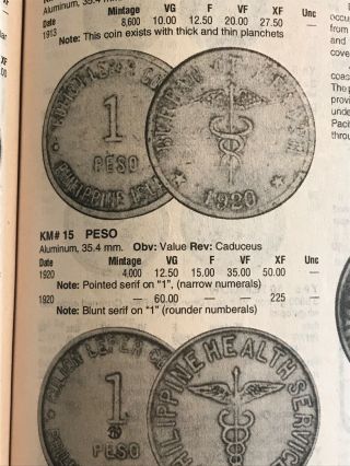 Culion Leper Colony Philippine Islands 1920 Peso - low Mintage 4,  000 - Rare Blunt 1 3