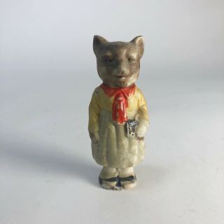 Vintage Wolf Bisque Doll 4.  5” Tall Made In Japan.
