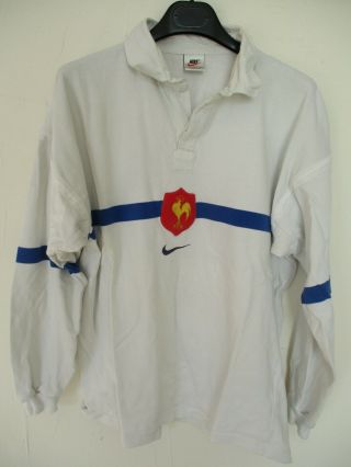 Maillot Quinze De France 1998 Rugby Nike Rare Blanc Vintage Coton Shirt Xl