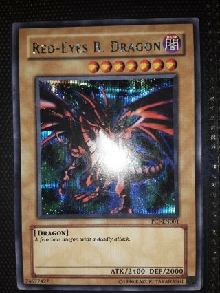 Yugioh Red - Eyes B.  Dragon Pcj - En001 Secret Rare Prismatic Rare Card Lp