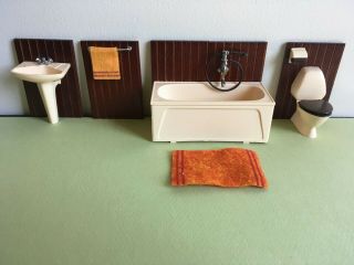 Vintage Lundby Doll House Bathroom Set 1980 Vgc