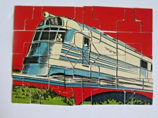 Antique Milton Bradley Flagship 2 Picture Puzzles 1937 Ocean Liner & Locomotive 3