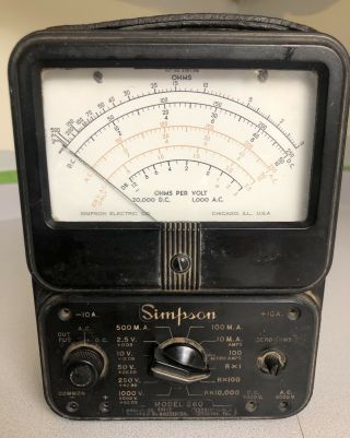Vintage Simpson Model 260,  Volt Ohm Amp Meter,  Parts/repair