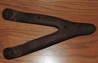 Vintage/antique Embossed Lynchburg Plow Wks Lynchburg Va 160d Cast Iron Part