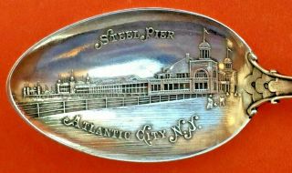 Fancy Atlantic City Jersey Steel Pier Sterling Silver Souvenir Spoon