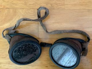 Vintage Antique Wilson Welding Goggles Steampunk Safety Glasses Green Protective