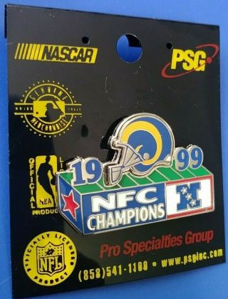 Nfl 1999 St.  Louis Rams Nfc Champions Collectible Football Psg Pin Rare