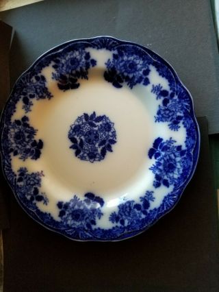 Porcelain Antique Flow Blue 9 3/4 " Plate " Waldorf " Wharf Pottery England