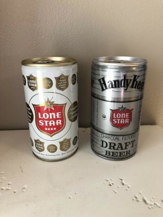 Two Vintage Lone Star Steel Pull Tab 12 Oz Beer Cans Cool Rare