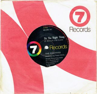 The Fugitives - Do The Right Thing - Rare 7 " 45 Vinyl Record - 1979