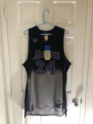 Adidas Lakers Kobe Bryant Limited Edition Fadeaway Black Jersey Rare Size L