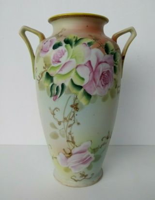 Royal Nippon Studio Antique Hand Painted Japanese Porcelain Vase - 7 3/4 "