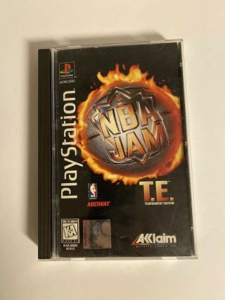 Nba Jam T.  E.  Te Tournament Edition Sony Playstation 1 Ps1 Complete Long Box Rare