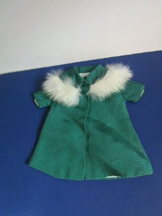Vintage Ideal Tammy Doll On The Town Green Coat W Fur Collar