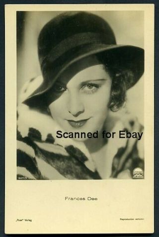 Frances Dee 1930s Antique Vintage Ross Verlag Photo Postcard No 6411/1
