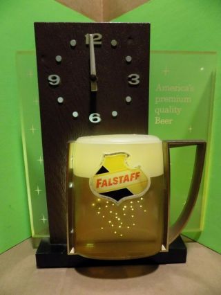 Rare Vintage Falstaff Beer Lighted Sign/clock