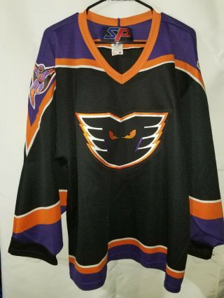 Vtg 90s Philadelphia Phantoms Ahl Hockey Jersey Mens Size Medium Black Rare